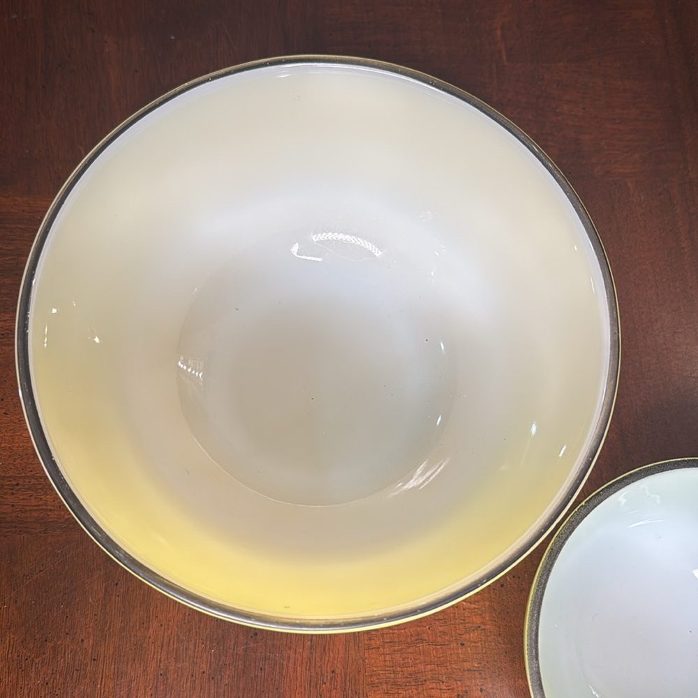 Vintage Fire-King Oven-Proof Set  Nesting Mixing Bowl Anchor Hocking Yellow Lime - Picture 6 of 12